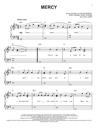 Shawn Mendes Mercy Sheet Music And Printable Pdf Music Notes Sheet Music Shawn Mendes Shawn Mendes Songs