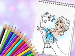 Elsa'yı önce çizip sonra boyama kalemlerimizle boyayarak renklendiriyoruz. Elsa Boyama Oyunu En Guzel Boyama Oyunlari