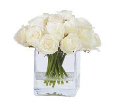Maybe you would like to learn more about one of these? Faux Composed Roses In Square Vase Artificial Flowers Pottery Barn