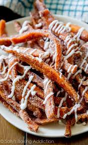 Cinnamon Sugar Sweet Potato Fries With Vanilla Icing Dip Sweetpotato Fries Sweet Potato Fries Food Recipes