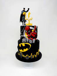 Batman En Spiderman Taart Sjef 5 Jaar Taart Den Bosch Kind Cupcakes Kindertaarten Taart