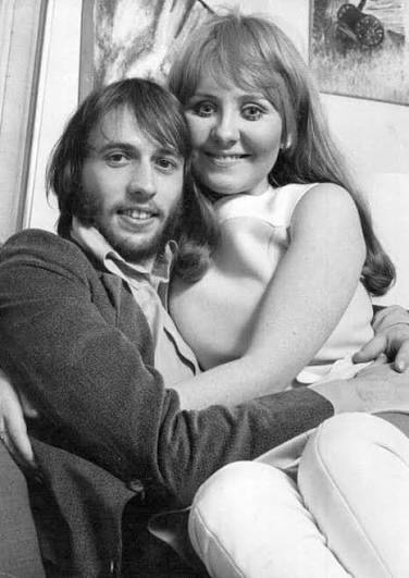 Maurice Gibb with his wife Lulu. They married on 18th February 1969