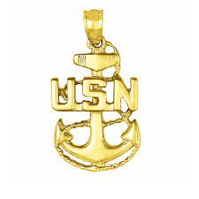 Emblems on the ring are optional.the 10k anchor is optional. 14k Yellow Gold United States Navy Anchor Pendant Charm Made In Usa Ebay