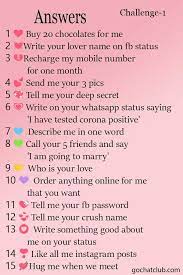 Check spelling or type a new query. Dare Questions With Emoji Challenge 1 Gochatclub Dare Questions Dare Messages Dare Games For Friends