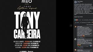 📱+351 212979280 / 914 440 888 regimedia@regimedia.pt tony carreira (born antónio manuel mateus antunes on december 30, 1963) is a portuguese musician. Tony Carreira Regressa Aos Concertos Em Outubro