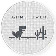 Featuring designs across an array of styles and subjects, the only difficulty is which one to choose next. Game Over Trex Cross Stitch Pattern Daily Cross Stitch