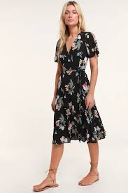 Floral Dressed Up Dark Green Floral Print Midi Dress In 2020 Floral Print Midi Dress Dresses Cute Floral Dresses