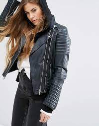 Goosecraft Vintage Look Leather Biker Jacket Leather Jacket By Goosecraft Heavyweight Leather B Blue Leather Jacket Navy Leather Jacket Leather Jackets Women