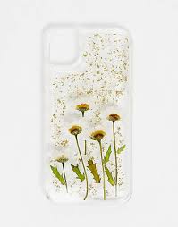 Iphone 11 case pressed flowers. Monki Pressed Flower Iphone 11 Case In Clear Asos