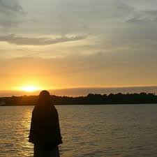  Senja Muslimah Pemandangan Pengeditan Foto Seni Islamis