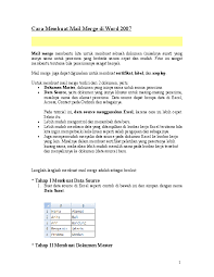 Microsoft word cara membuat atau mengeprint amplop untuk keperluan surat menyurat di microsoft word selamat belajar. Doc Mail Merge Hediana Lukmawati Academia Edu