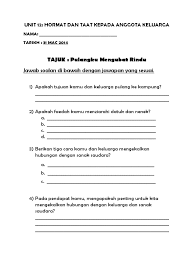 Soalan pendidikan moral tahun 2 ub1. Lembaran Kerja Pendidikan Moral