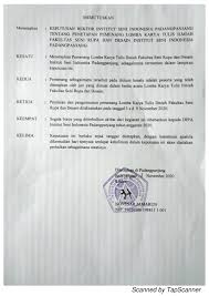Contoh lampiran karya ilmiahdaftar pustaka dan lampiran buku karya tulis ilmiahdocx. Sk Pemenang Lomba Karya Tulis Ilmiah Fsrd Isi Padangpanjang Isi Padangpanjang