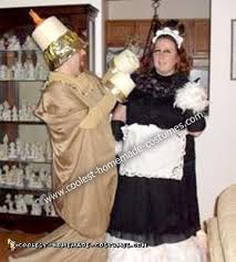 Coolest Homemade Lumiere And Babette Couple Costume
