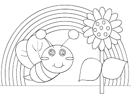You can print one of each of the 5 choices, or print several of your favorite page! Bee And Rainbow Coloring Page Free Printable Coloring Pages For Kids
