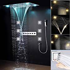 Try it now by clicking shower ceiling lights and let us have the chance to serve your needs. 2021 Hotel Led Shower Set Concealed Bathroom Led Ceiling Lights Arge Rainfall Waterfall Thermostatic Mixer Showerhead Massage Body Jet From Ok360 1 920 Dhgate Com