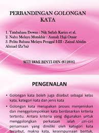 Golongan ini hanya berhujahkan dengan hujah berikut : Perbandingan Golongan Kata