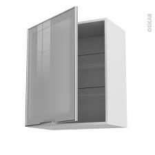 Meuble De Cuisine Haut Ouvrant Vitre Facade Alu 1 Porte L60 X H70 X P37 Cm Sokleo Oskab Meuble Cuisine Caisson Cuisine Meubles En Verre