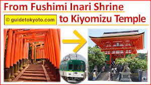 It takes about just 5 minutes, the fare is low, ¥150, compared with bus fare ¥230, and fushimi inari shrine is just in front of jr station. From Fushimi Inari Shrine To Kiyomizu Temple Kyoto Bus Train Guide