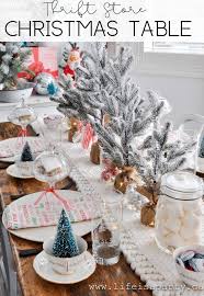 Thrift Store Christmas Table And Thrift Store Tips Life Is A Party Christmas Table Thrift Store Crafts Diy Party Decorations