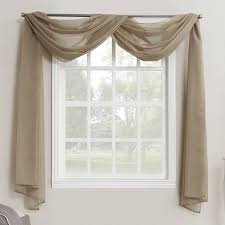 Reverse this idea to give a fun how do you buy curtains for bay windows? 216 X59 Emily Sheer Voile Window Curtain Scarf Taupe No 918 Target
