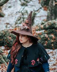 Witch Hat With Mushrooms Amanita Muscaria Forest Wizard Hat Felted Hat Wool Halloween Costume Witch Costume Larp Hat Cosplay Dark Academia Witch Halloween Costume Wizard Hat Witch Hat
