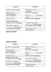 = meine mutter besuchte mich letzten donnerstag. Englisch Arbeitsmaterialien Adjective Adverb 4teachers De