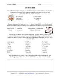 Cognates A Good Sub Plan The Comprehensible Classroom Cognates Spanish Cognates Activities Spanish Lesson Plans