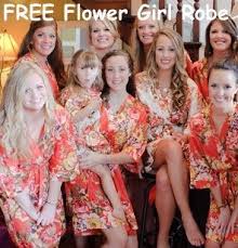 Bridesmaid Robes Set Of 8 Adults 1 Flower Girl Robe Coral Handmade Dressing Gown Uk Bridesmaid Rob Flower Girl Robes Girls Robes Bridesmaid Robes Floral
