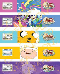 Tema De Tiempo De Botella De Agua Etiquetas Por Cscpaintedcreations Adventure Time Birthday Party Adventure Time Birthday Adventure Time Parties