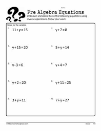 The topics are really complicated and that's why i usually sleep in the class. Equations Unknown Variables Worksheets