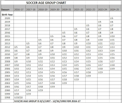Toro Soccer Academy Resources Age Chart