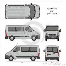 Opel Movano Passenger Van L1h1 2014 2019 Detailed Template For Design And Production Of Vehicle Wraps Scale 1 To 10 Renault Master Nissan Car Wrap