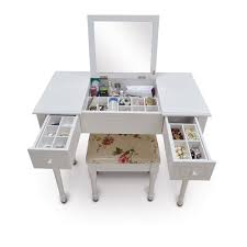 White vanity table set jewelry armoire makeup desk bench. Amazon Com Organizedlife White Vanity Table Set With Stool Mirror Jewelry Armoire Makeup Desk B Dressing Table With Stool White Vanity Table Vanity Table Set