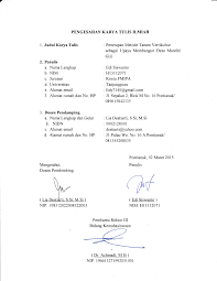 Contoh halaman pengesahan karya tulis. Contoh Lembar Pengesahan