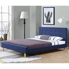 Robusta struttura del letto matrimoniale largo in pino laccato. Struttura Letto Imbottito Con Testiera Alta Trapuntata 140 X 200 Cm Letto Matrimoniale Francese Con Rivestimento In Tessuto Blu En Casa Casa E Cucina Ibs