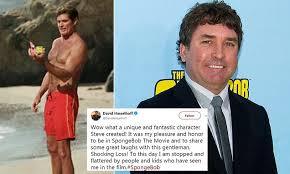 County lifeguard mitch buchannon in the action drama series baywatch. David Hasselhoff Leads Celebrity Tribute To Late Spongebob Squarepants Creator Stephen Hillenburg Daily Mail Online