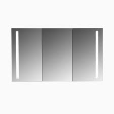 Emery 48 Inch W X 28 Inch H Rectangular Led Mirrored Medicine Cabinet With 3 Doors Modern Frameless Wall Led Mirror