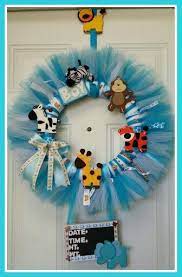 Jungle Theme Baby Boy Tulle Hospital Door Wreath Baby Shower Wreath Baby Door Wreaths Baby Door Decorations