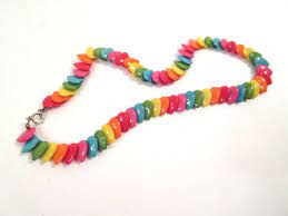 Vintage 1980s Heart Candy Necklace Plastic Heart Necklace Heart Charm Necklace Rainbow Heart Necklace 80s Fashion Plastic Hearts Candy Necklaces Heart Candy Hearts Charm Necklace