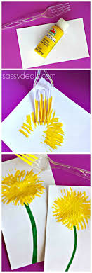 Make Dandelions Using A Fork Kids Craft Crafty Morning Spring Crafts April Crafts Crafts
