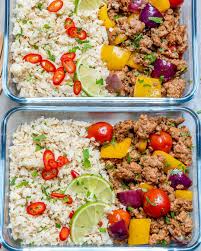 Lean moroccan chicken kefta with roasted veggies. Ground Turkey Cauliflower Rice Recipe Healthy Fitness Meals