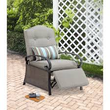 Mainstays Ashwood Outdoor Cushioned Recliner Chair Walmart Com Outdoor Recliner Outdoor Chairs Patio Chairs