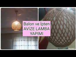 Balon Ve Ipten Avize Lamba Yapimi Youtube 2020 Avize Lamba Dekorasyon Elisleri