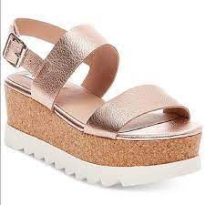 Saks fifth avenue metallic espadrille platform wedge sandals $39.99 $59.99. Rose Gold Platform Sandals Steve Madden Cheap Online