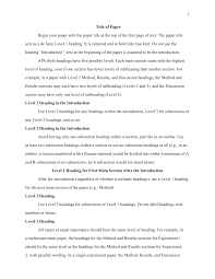 See also the sample papers ) gives guidelines for up to five levels of heading in a paper, although most papers will need only two, three, or four. Https Apastyle Apa Org Instructional Aids Heading Template Student Paper Pdf