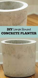 Diy Large Round Concrete Planter Diy Concrete Planters Concrete Planters Cement Pots Diy