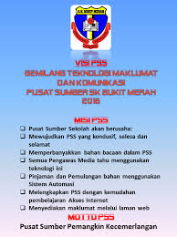 Selain digunakan sebagai pedoman, visi misi juga memiliki fungsi sebagai pemersatu pemikiran supaya target utama dari organisasi atau lembaga. Pusat Sumber Sk Bukit Merah Visi Dan Misi