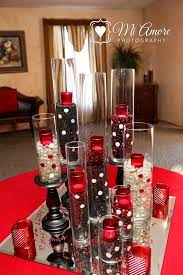 Red Black And White Polka Dots Red Wedding Wedding Centerpieces Wedding Decorations