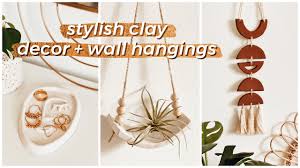 Starting with an easy boho yarn wall hanging is a great place to start and with practice, maybe you'll want to even make your own woven yarn wall hanging, diy wall tapestry or diy boho macrame wall hanging. Easy Diy Air Dry Clay Projects Boho Wall Hanging Scandi Plant Hanger Modern Jewelry Dish Youtube